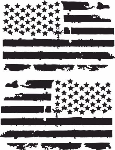 (2) 6 inch Distressed American Flags Vinyl Decals fits Jeep Trucks Uni ...