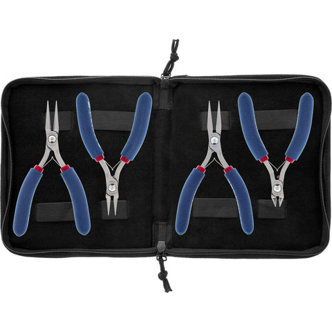 Bead Smith Pliers Set with Case. Set Includes 4 Pliers with Super fine  Tips: Round Nose, Flat Nose Side Cutter and Purple Case Tools