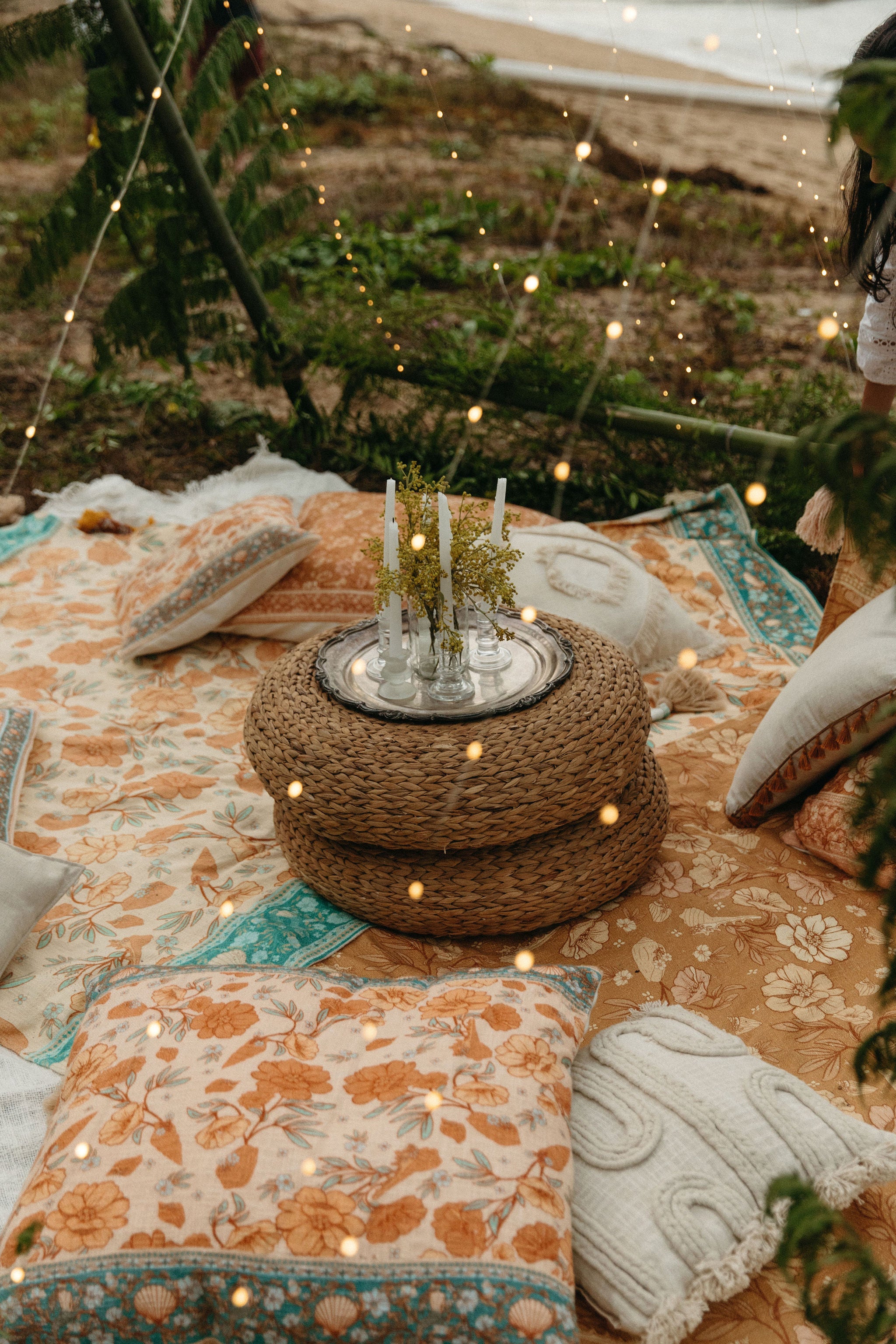 Beautiful boho beach wedding with DIY teepee