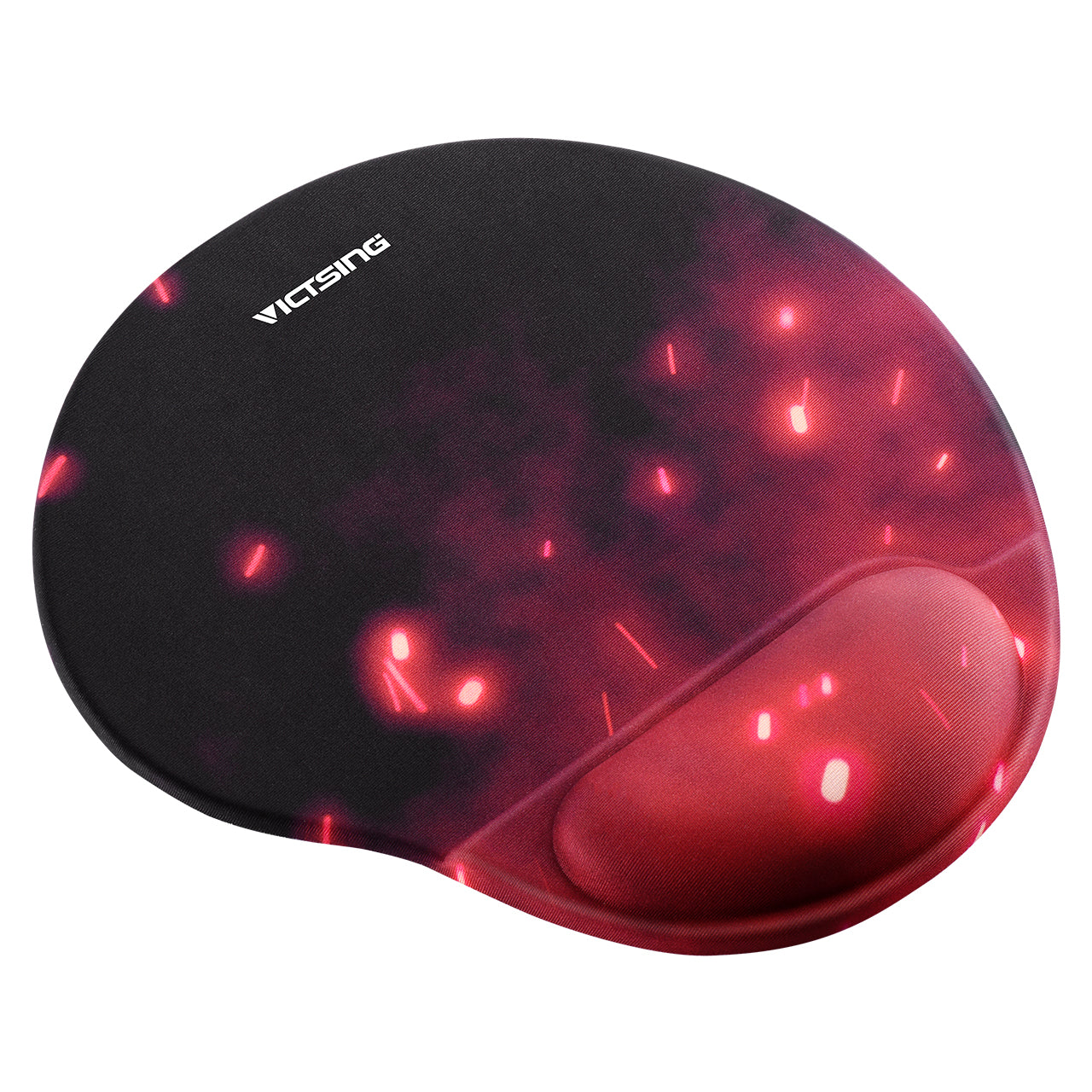 Victsing Ergnomic Gaming Mouse Pad With Gel Wrist Rest Red And Black 6192
