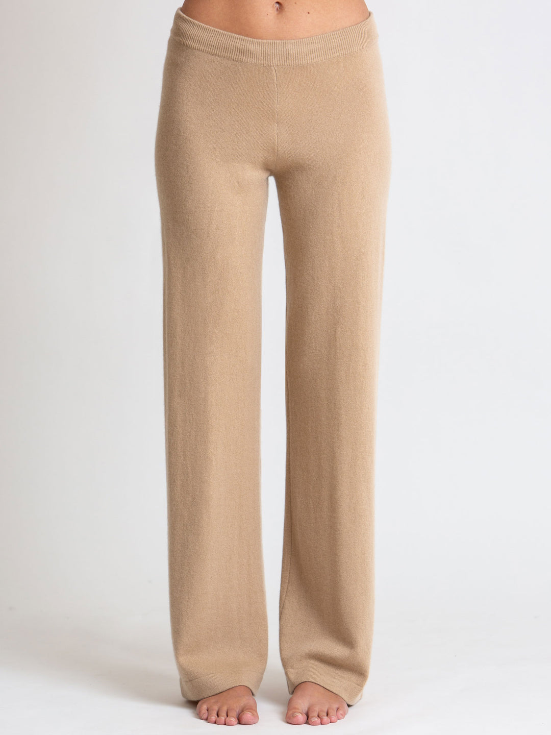 Womens 100% Cashmere Knitted Wide-Legs Pants Thicken Pure Wool