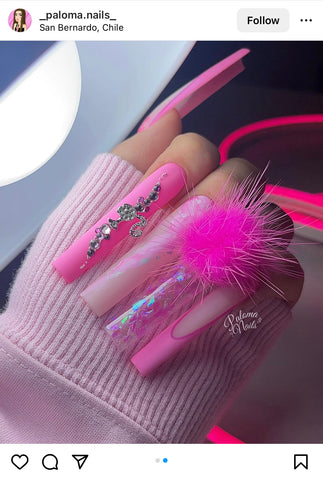 Long square Barbie nails