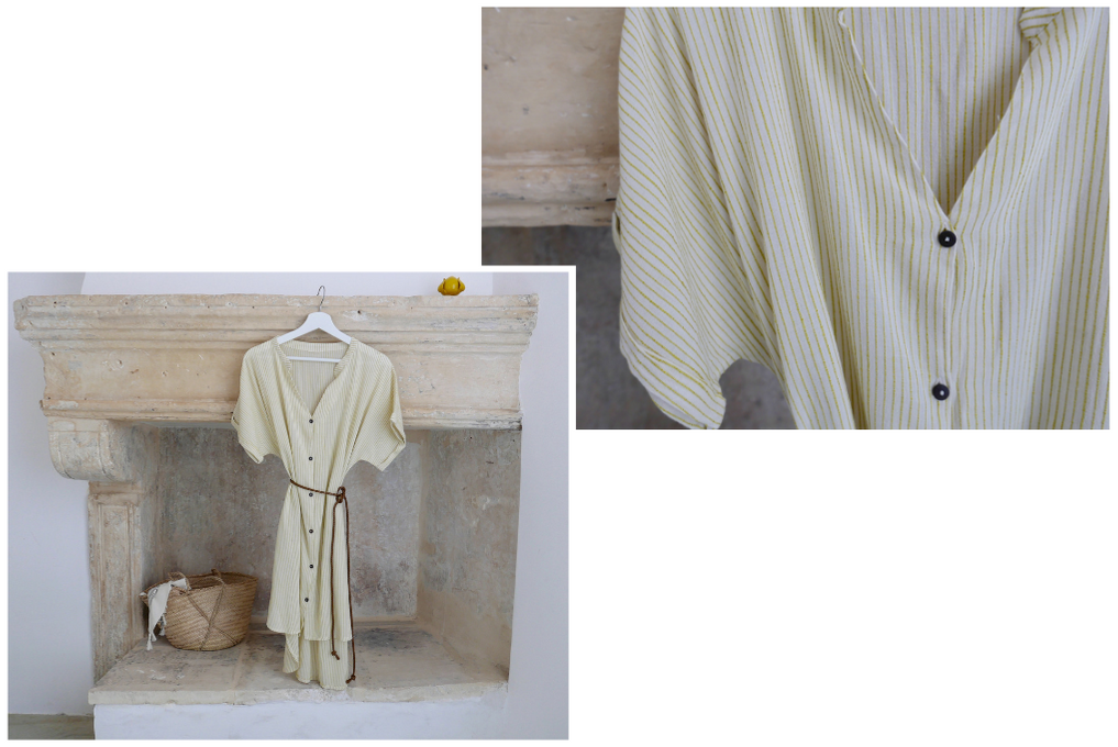 Daphne summer dress yellow stripes