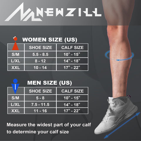 Newzill Swag Compression Socks Size Chart S/M L/XL XXL