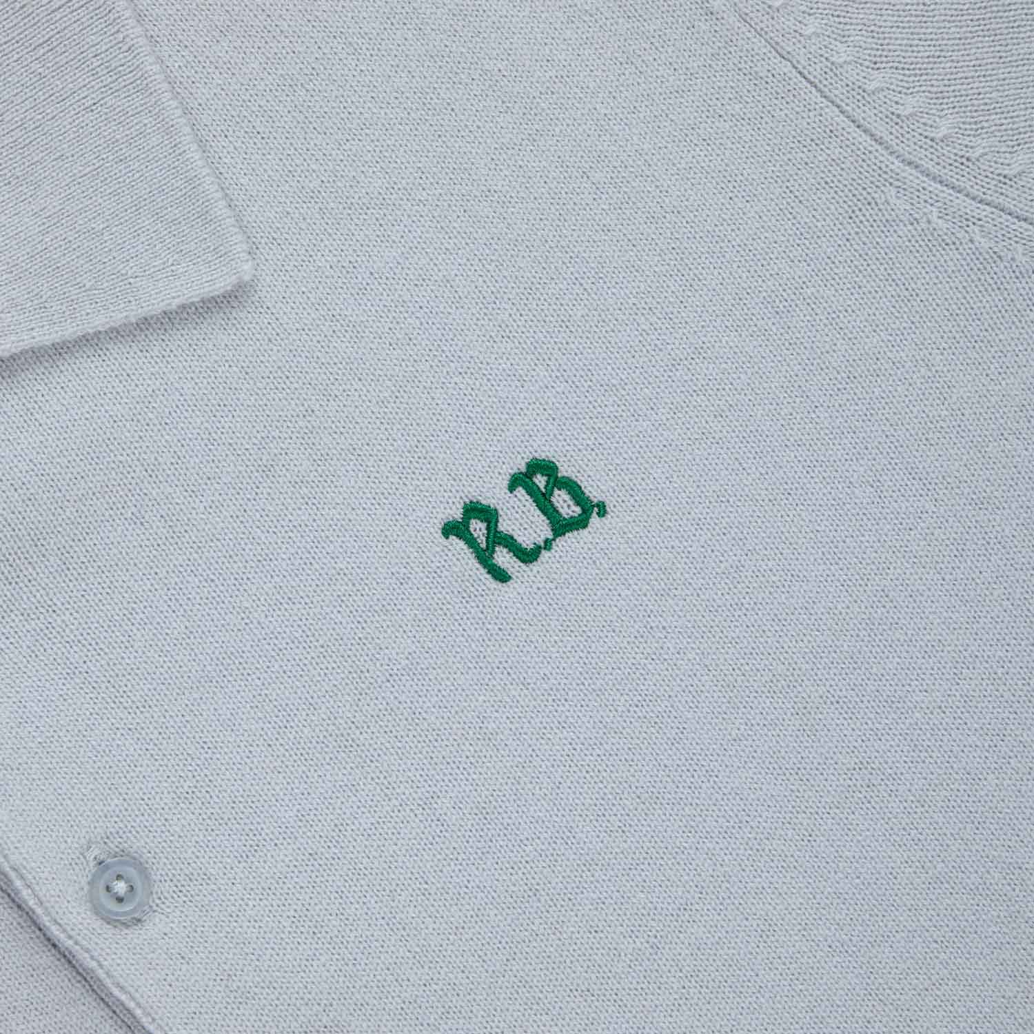 Men's Cashmere Short Sleeve Polo Light Grey