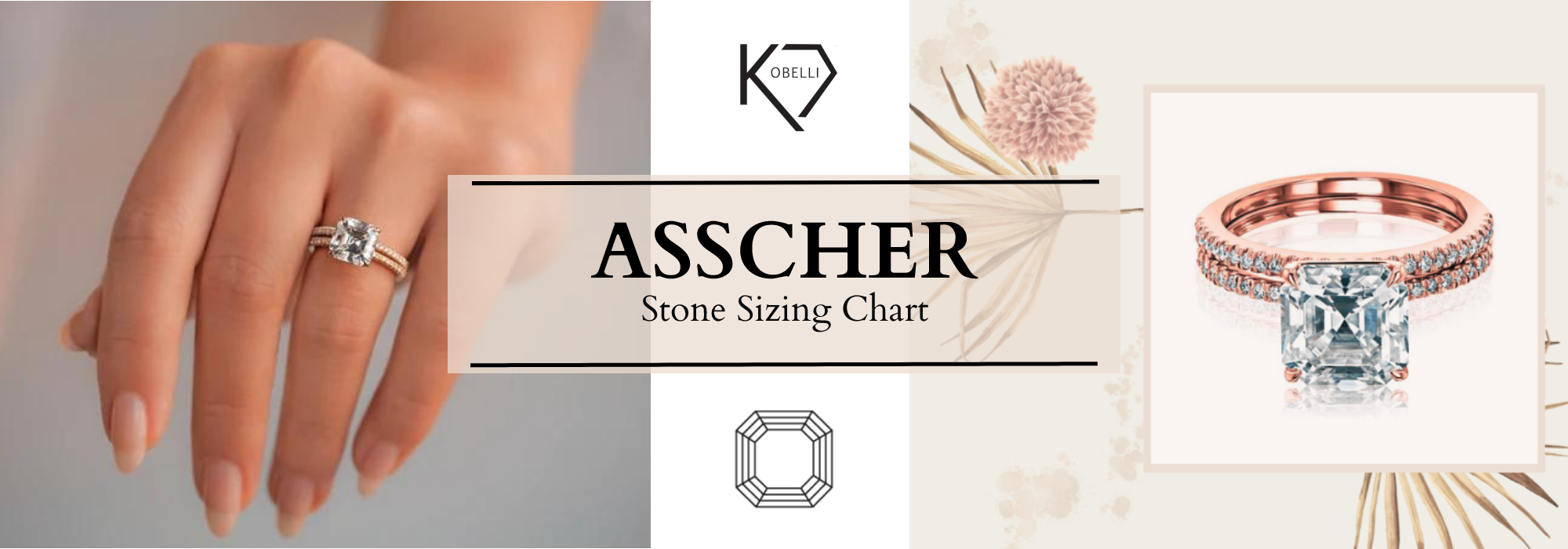 Asscher Cut Diamond Size Chart (Carat Weight to MM Size)