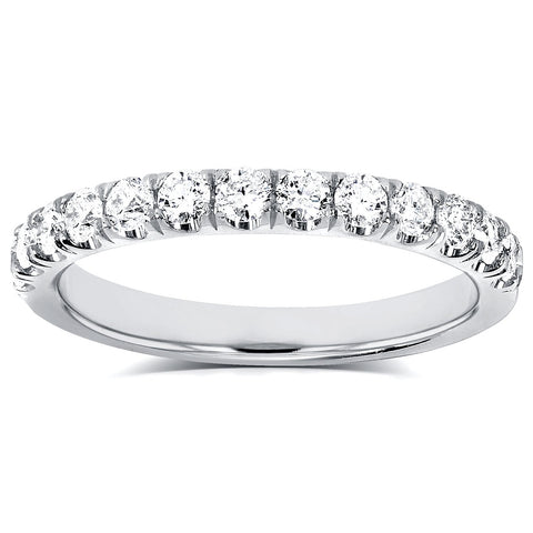 Comfort-Fit Flame French Pave Diamond Band