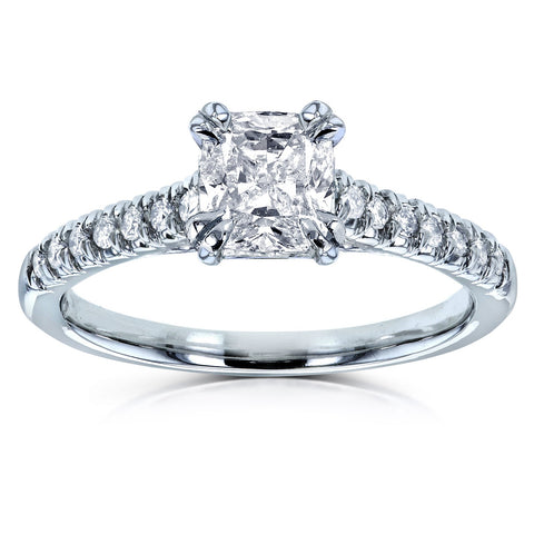 Cushion-Cut Diamond French Pave Ring