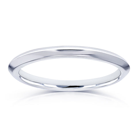 V-Edge Plain Wedding Band i 14K hvitt gull