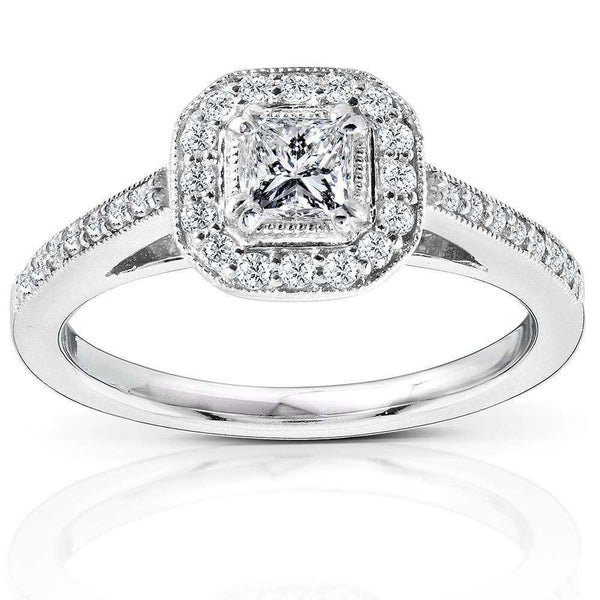 Kobelli Diamond Engagement Ring 1/2 carat (ctw) in 14K White Gold