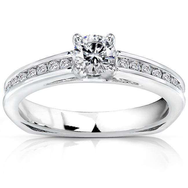 Kobelli Round Diamond Engagement Ring 1/2 carat (ctw) in 14k White Gold