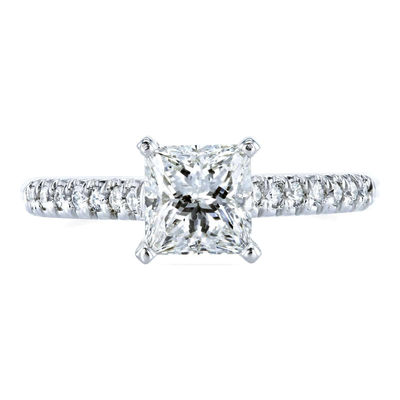 Princess-Cut Diamond Engagement Ring 1 1/6 Carat (ctw) in 14k White ...