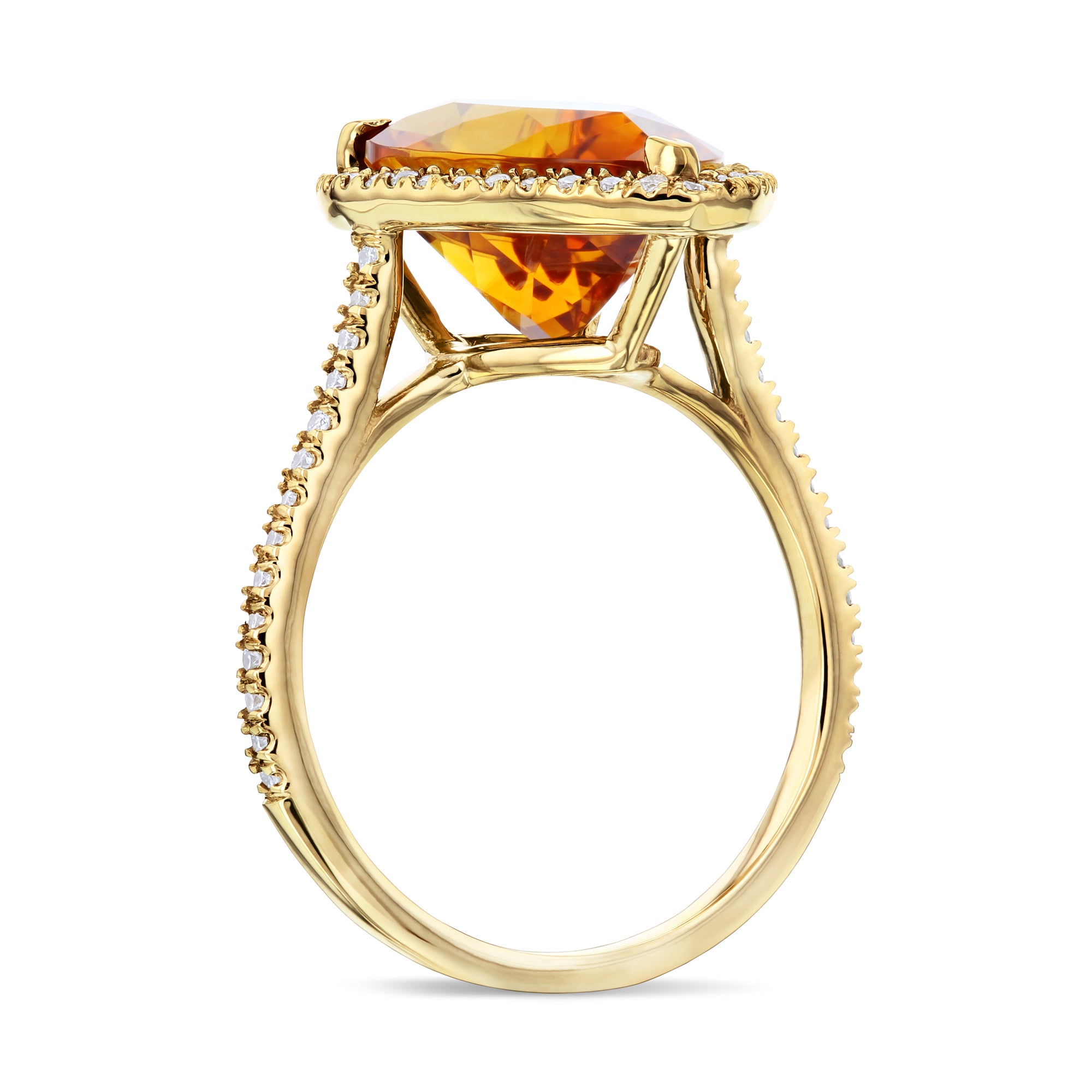 Colleen Lopez Golden Citrine Pavé Zircon Gold-Plated Ring - 22024597