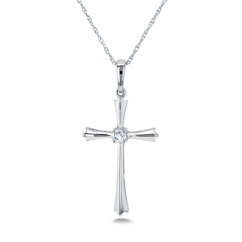 solitaire diamond cross pendant