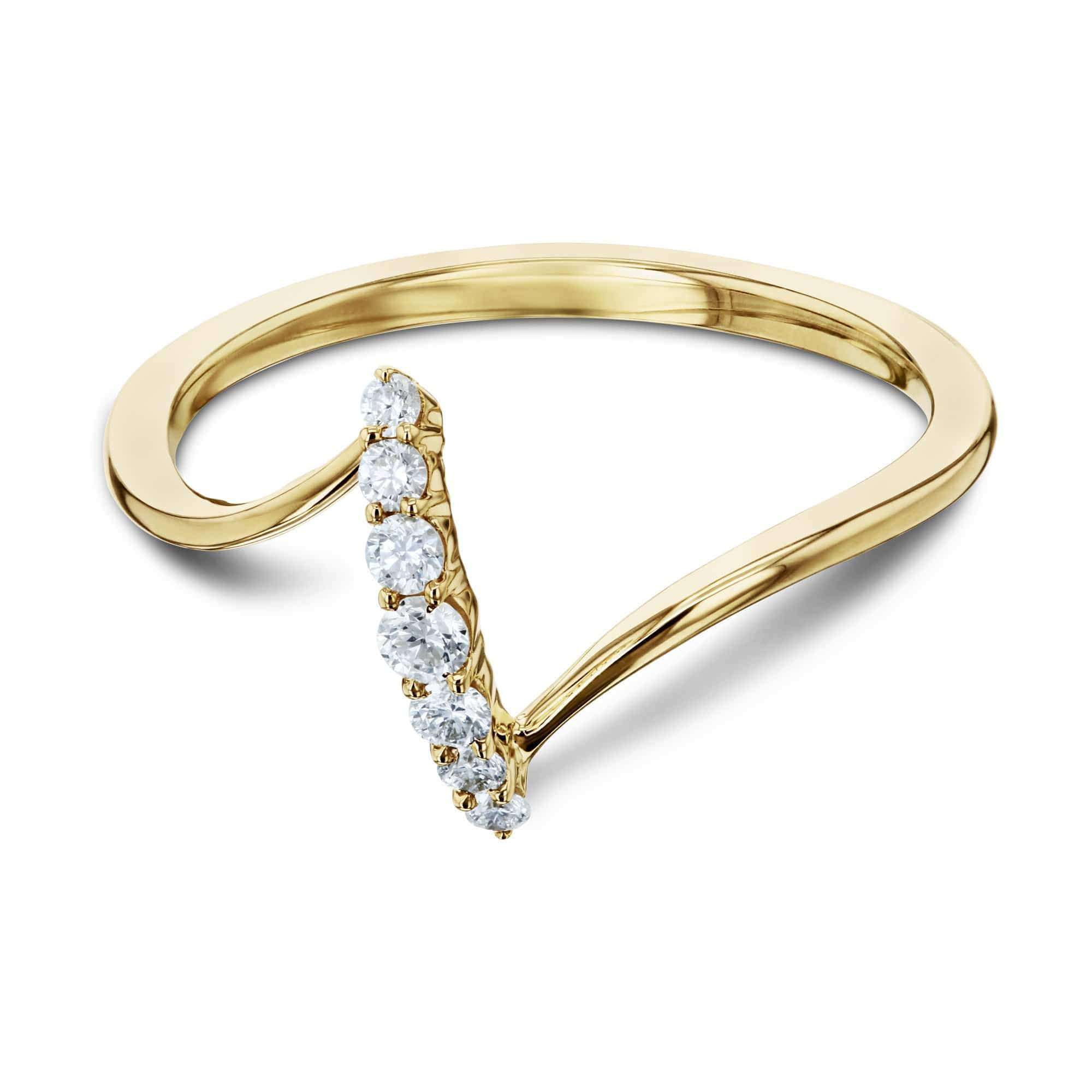 Diamond Z-formet ZigZag 10k guld minimalistisk modering
