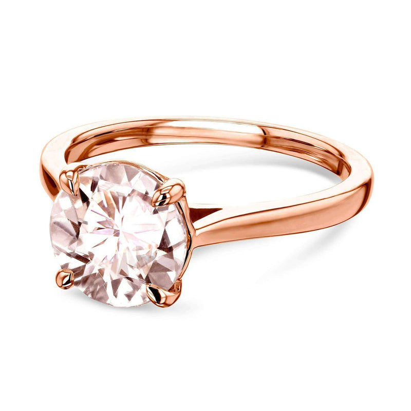 winkel Discriminerend Voorafgaan Kobelli 8mm Morganite Pink Gemstone Solitaire Taper Shank Ring in 14k Gold