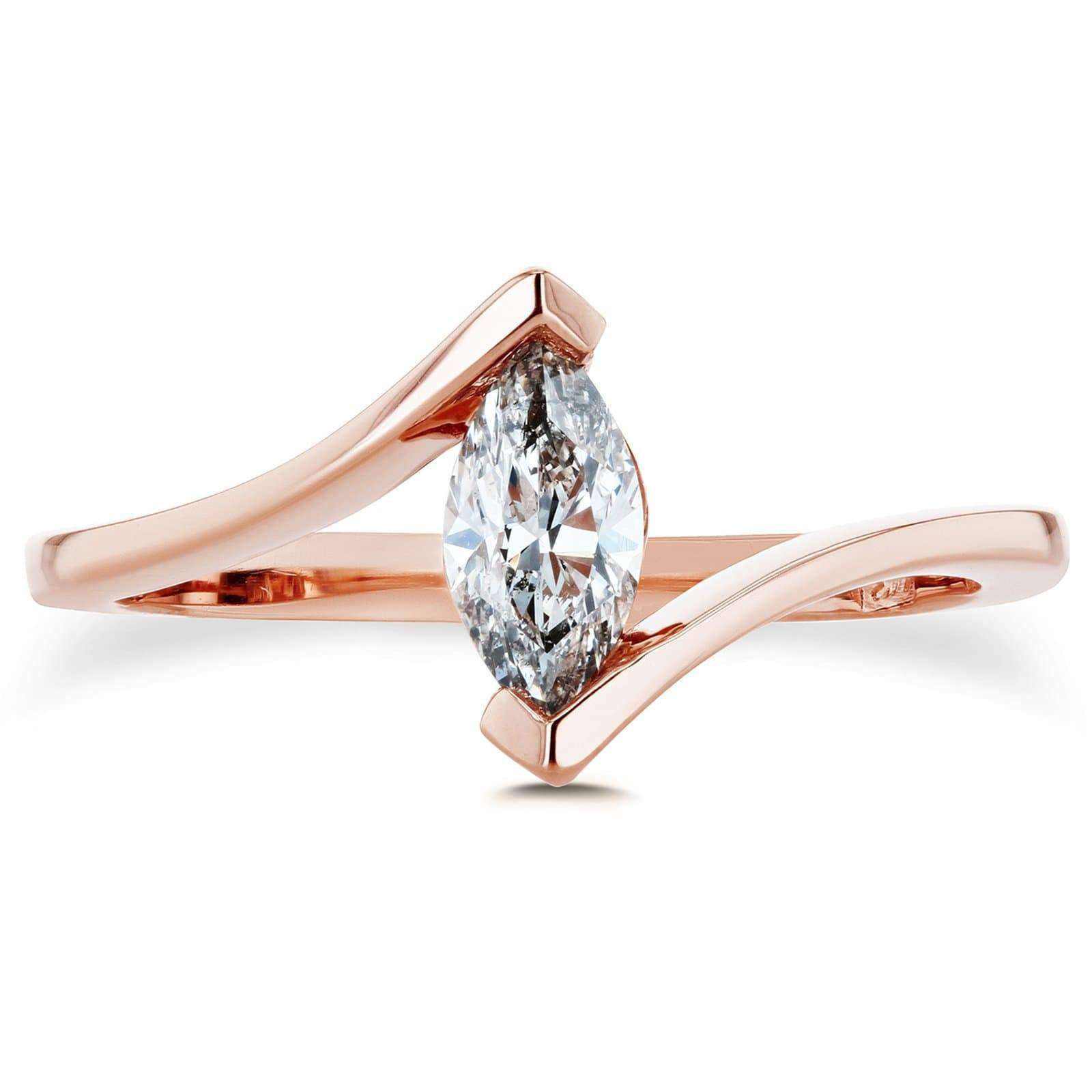 rose gold marquise engagement ring