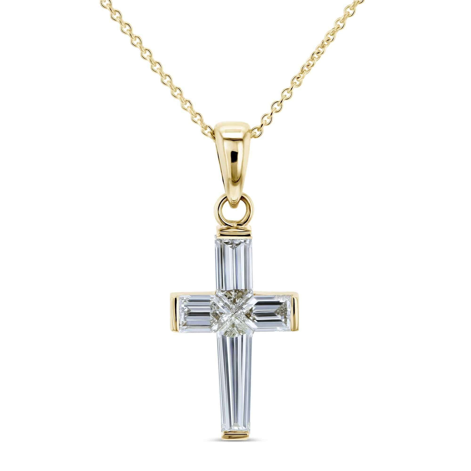 baguette diamond cross