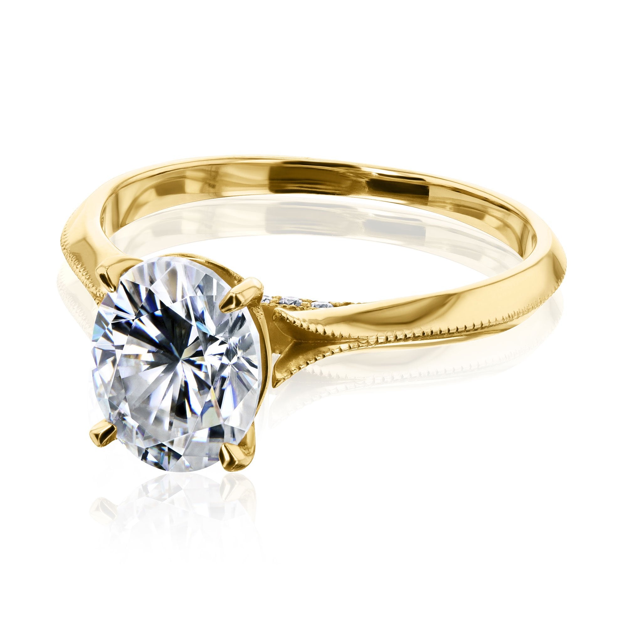 2 karat oval moissanite forlovelsesring