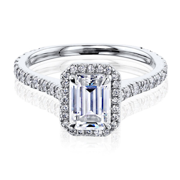 Emma Ring 1.75 Carat Emerald Cut Moissanite Engagement Ring