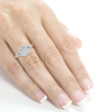 Kobelli Emerald Moissanite Engagement Ring with Halo Diamond 1 3/4 CTW 14k White Gold