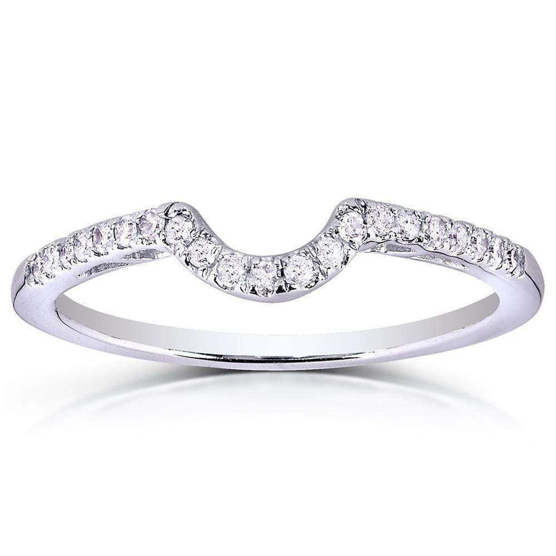 Round Diamond Curved Wedding Band 16 Carat Ctw In 10k White Gold Kobelli