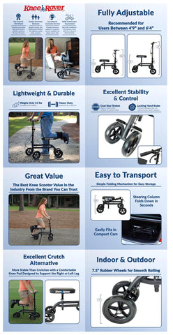 ECONOMY KNEEROVER® STEERABLE KNEE SCOOTER BLACK