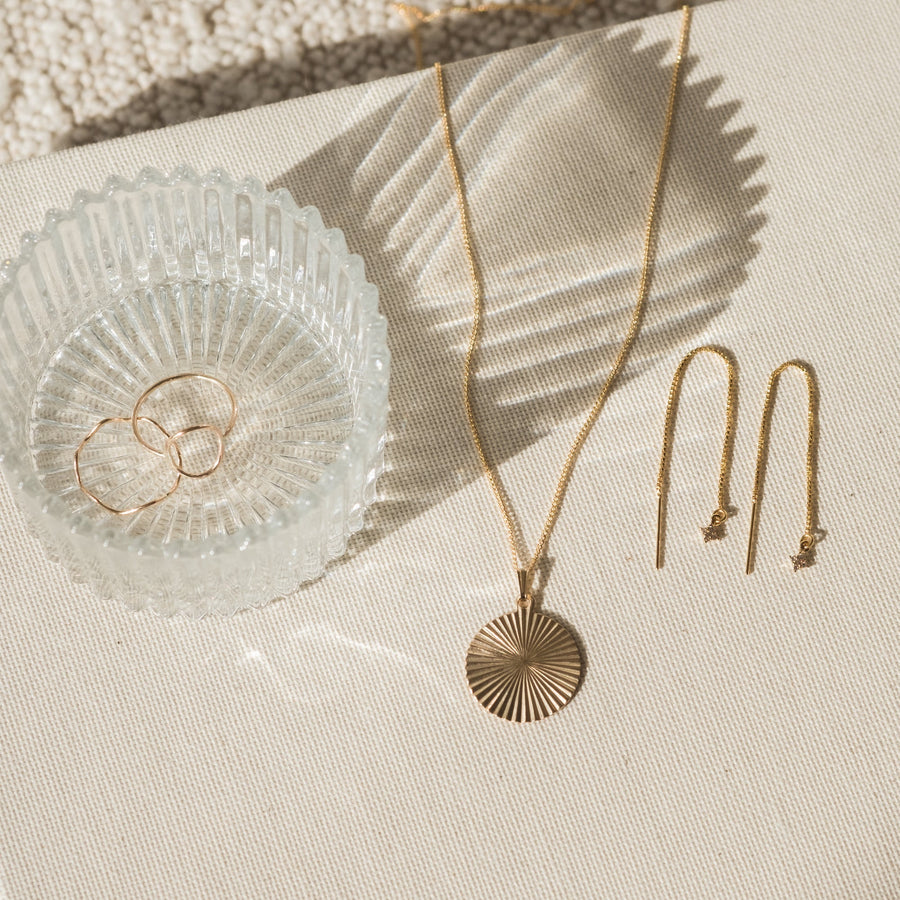 Simple & Dainty Sunburst Pendant Necklace