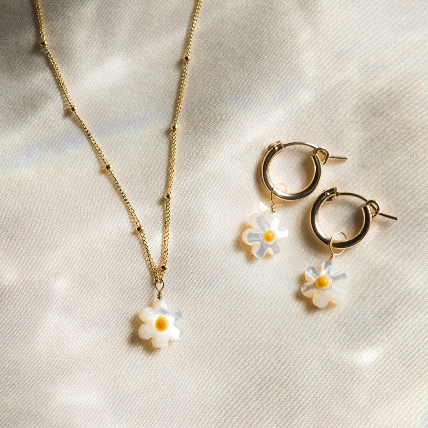 Daisy Hoop Earrings | Simple & Dainty