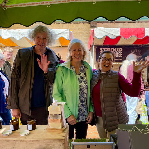 Happy shoppers at Stroud Farmers' Market