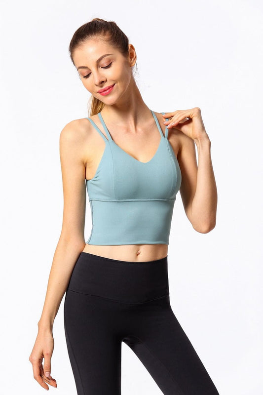 Twist Bow Tie Open Back Sports Bra Tank  Soft Cropped Active Tops –  Anna-Kaci