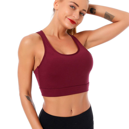 Slit Strap Double Crossover Racerback Sports Bra – Anna-Kaci