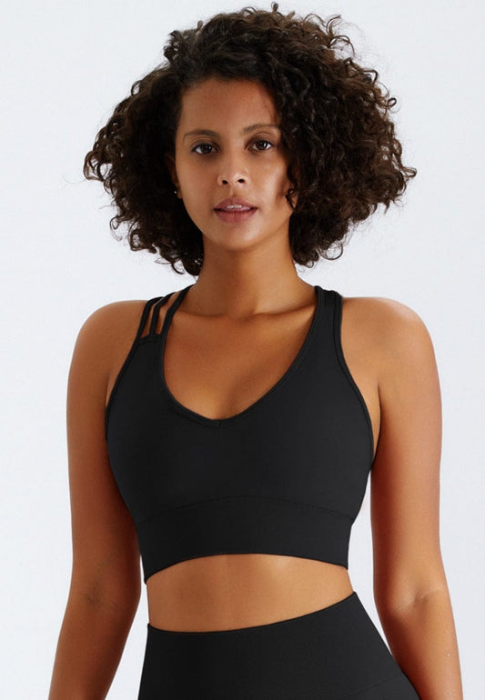 Double Strap Twist Back Sports Bra – Anna-Kaci