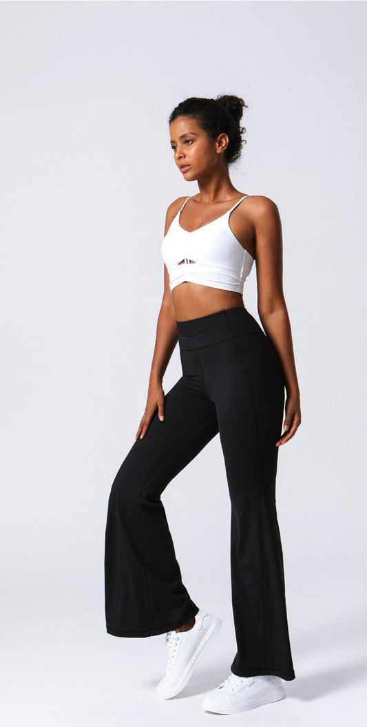 Soft and Comfortable Mid Waist Flare Pants with Center Front Slits –  Anna-Kaci