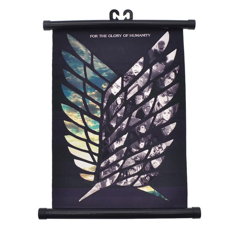 titan attack poster anime survey corps wings painting modern liberty lychee scroll canvas japanese decor otakupicks