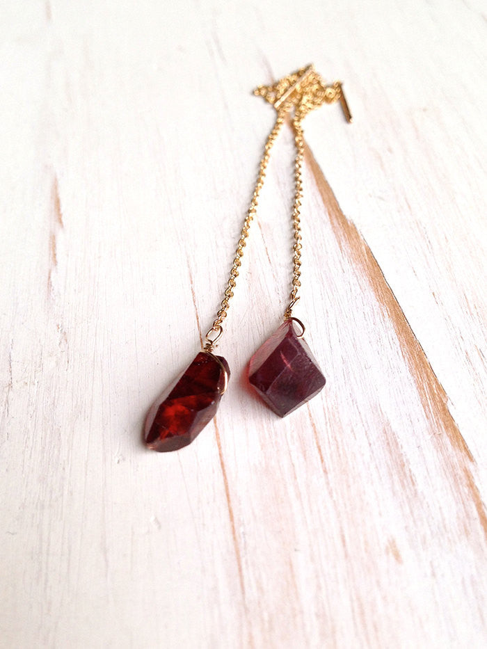 raw garnet jewelry