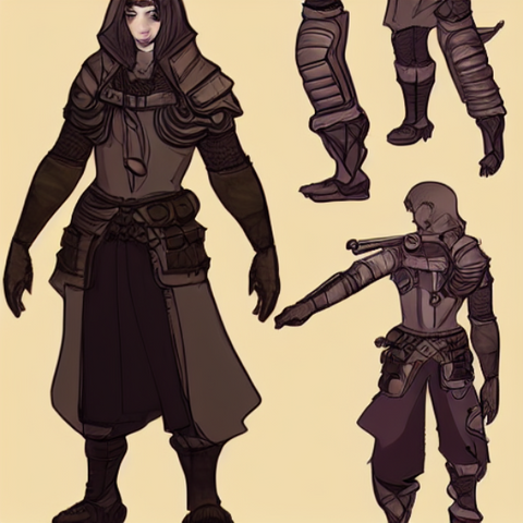 A character design for a video game or role-playing game