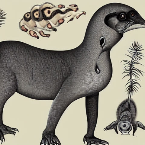 A detailed illustration of an exotic animal or creature