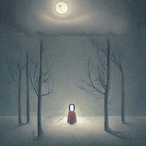 A series of illustrations depicting a dream or nightmare