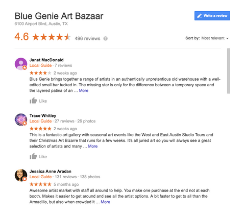 Blue Genie Art Bazaar Review