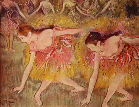 Dancers Bending Down, also known as The Ballerinas by Edgar Degas