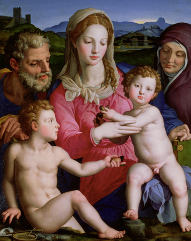 Holy Family with St. Anne and the infant St. John the Baptist by Bronzino