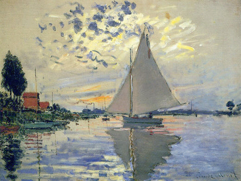 Sailboat at Le Petit-Gennevilliers by Claude Oscar Monet