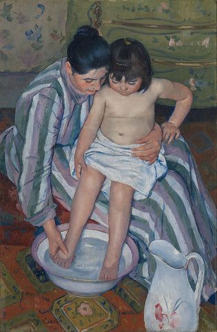The Child's Bath Painting by Mary Cassatt