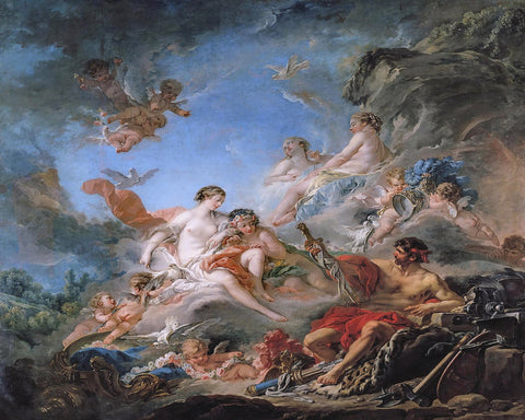 Vulcan Presenting Arms to Venus for Aeneas by François Boucher - Famous Painting