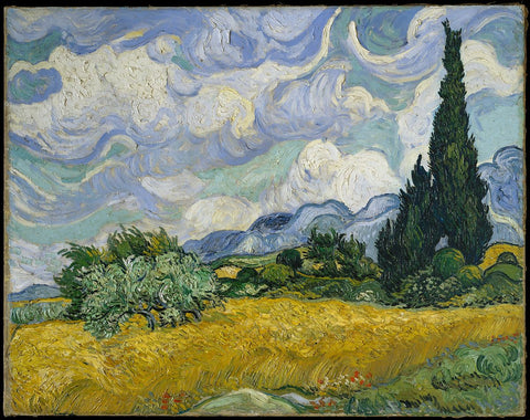 Wheat Field with Cypresses at the Haude Galline near Eygalieres by Vincent van Gogh