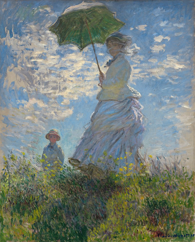 Woman with a Parasol - Madame Monet and Her Son by Claude Monet