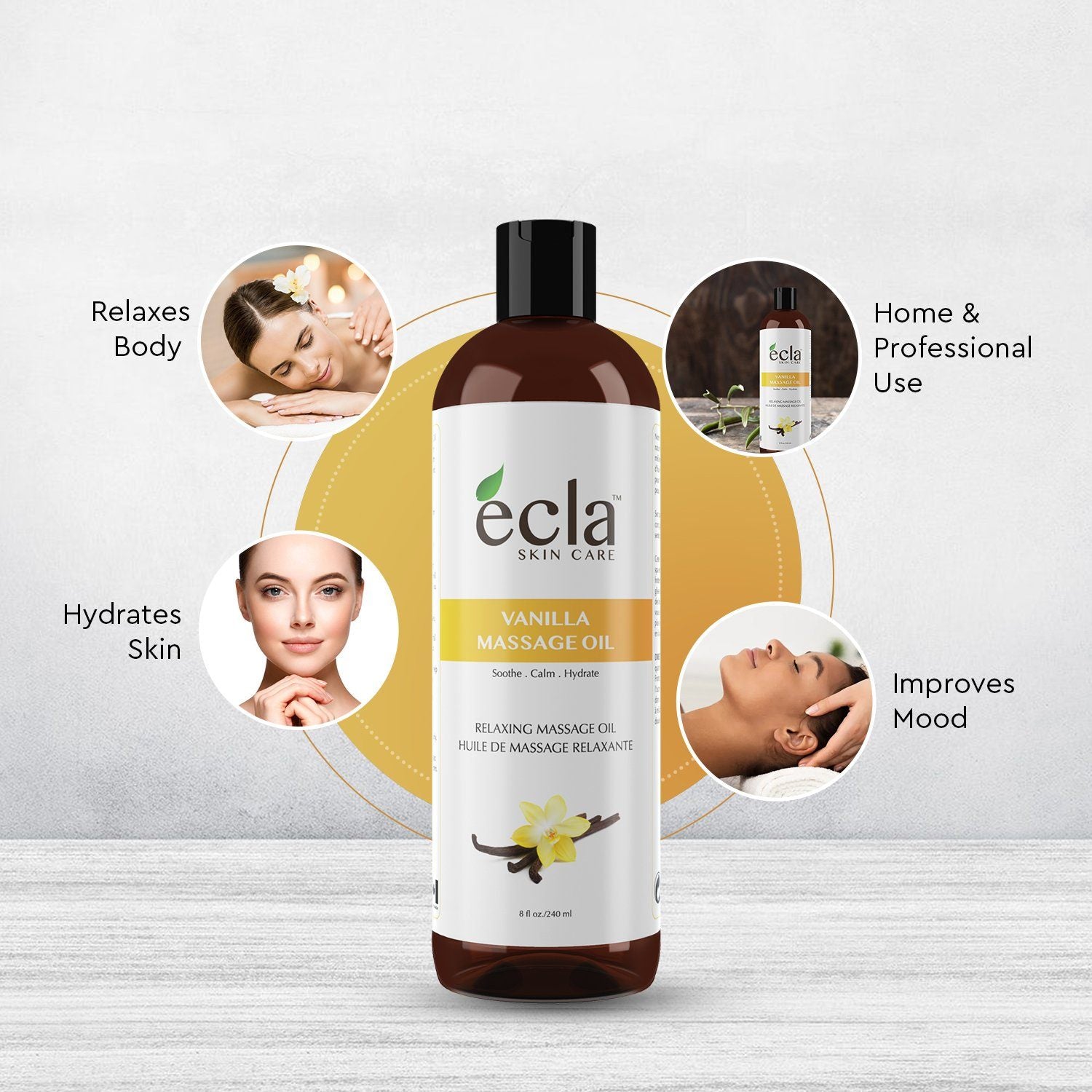 Vanilla Massage Oil Ecla Skin Care
