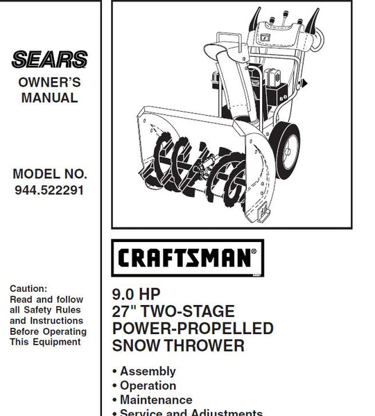 craftsman snowblower 522