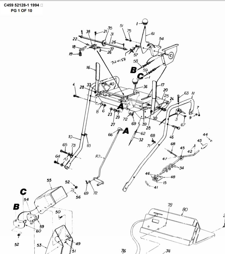 C459-52128-1 Parts List for Craftsman Track Snowblower 1994 – DR Mower